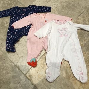 Bundle of three size 3 month footies